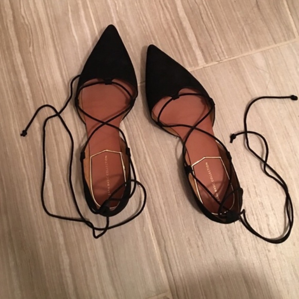 Zara Lace Up Flats